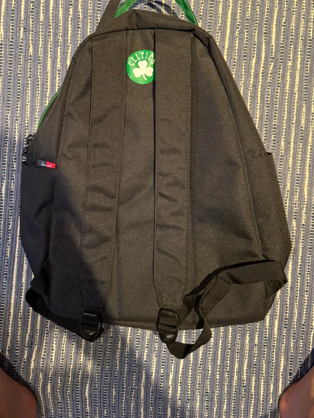 Herschel Supply Company Black Backpack with Green Accents used once